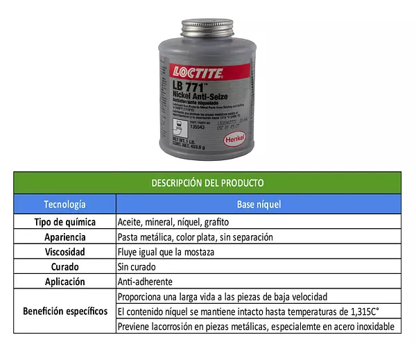Loctite Lubricante Anti Seize Lb 771-Protector Antiaferrante