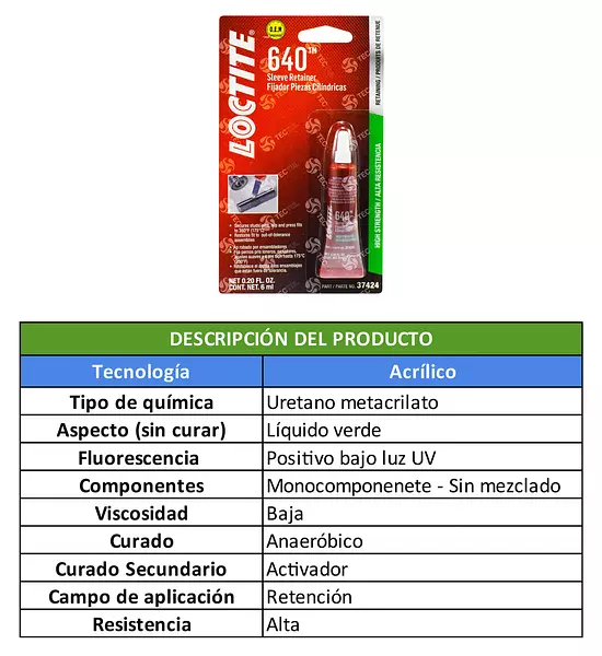Loctite 640- Fijador De Piezas Cilíndricas