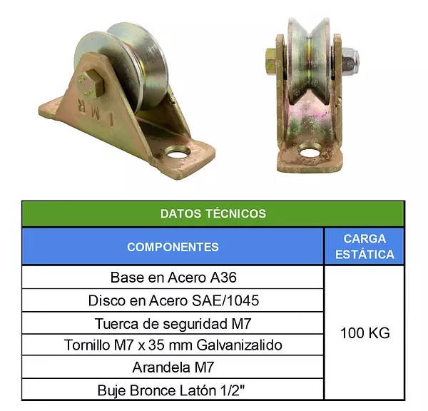 Polea En V De 1-1/2" Sin Rodamiento
