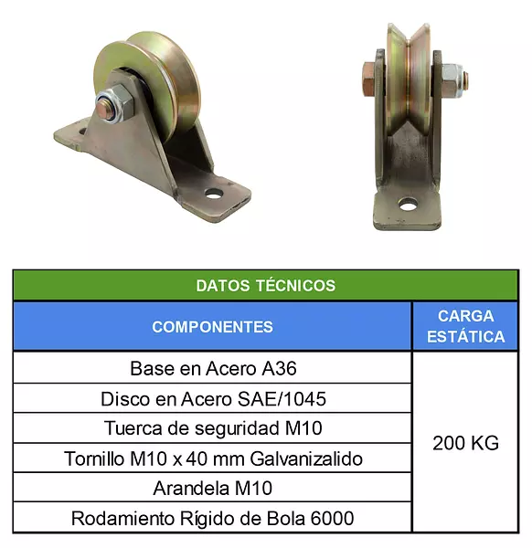 Polea 2" Perfil De V Con Rodamiento