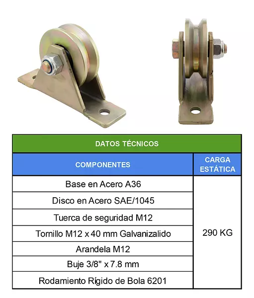 Polea 2-1/2" Perfil Trapezoidal Con Rodamiento