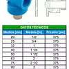 Tee Polipropileno Inserto Metálico Macho - Conector Tuberías