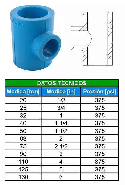 Tee Reducida Polipropileno Fusión - Sistemas De Tuberías
