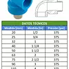 Codo Polipropileno Inserto Metálico/ Rosca Macho- 90°