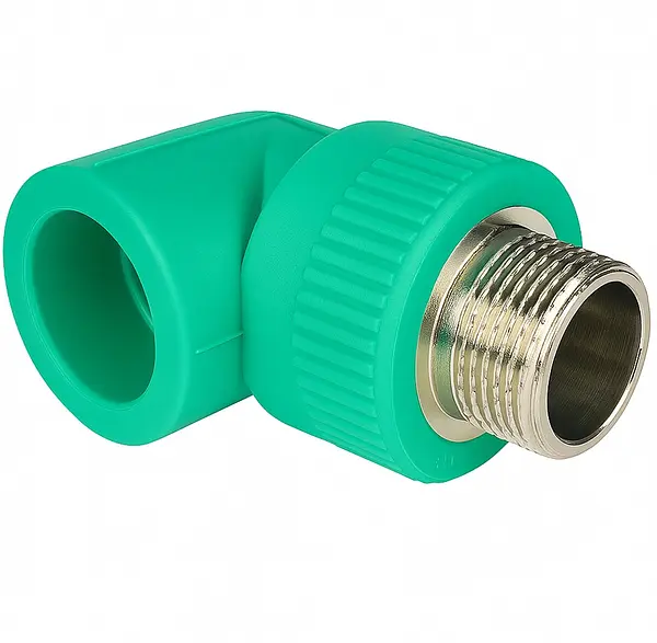 Codo Polipropileno Inserto Metálico/ Rosca Macho- 90°