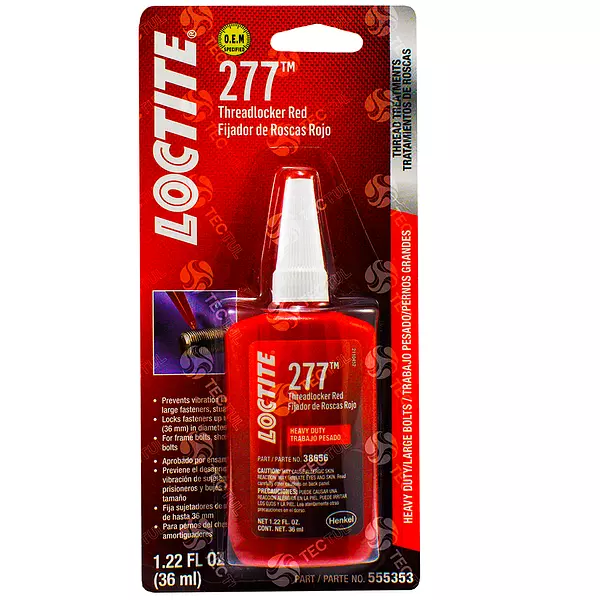 Loctite 277 Fijador De Roscas Rojo - Alta Resistencia