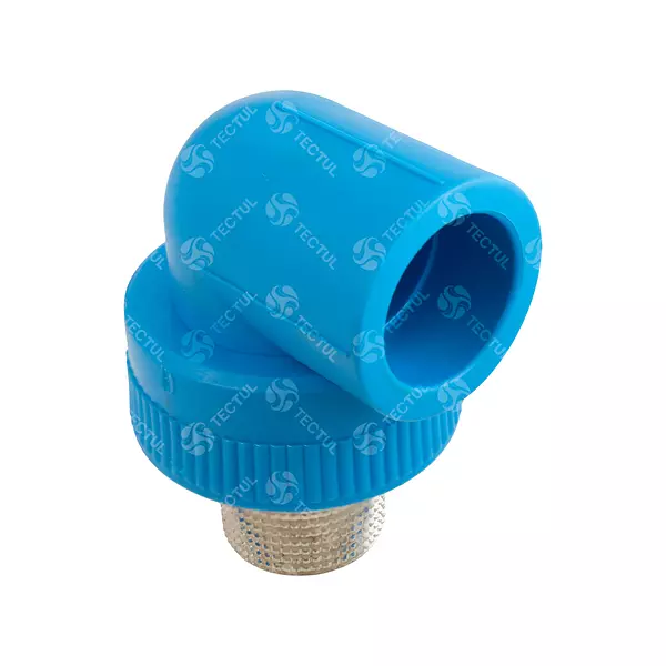Codo Polipropileno Inserto Metálico/ Rosca Macho- 90°