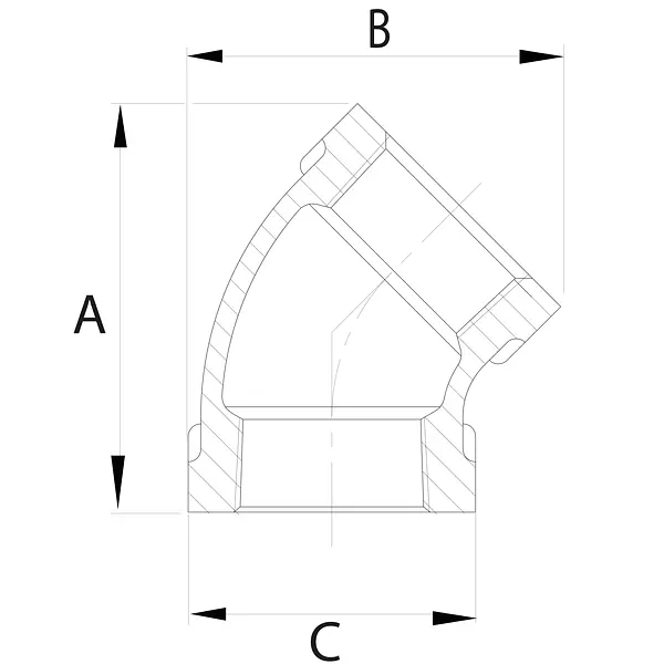 Semicodo Inoxidable Roscado