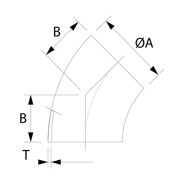 Semicodo Inoxidable Sanitario