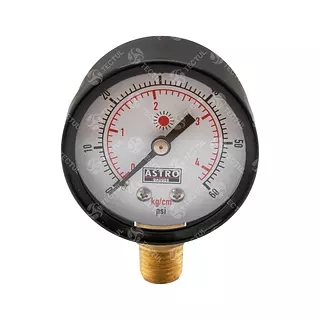 Manómetro Caja Negra 2", Conexión Vertical 1/4" Npt De Bronc