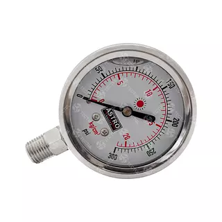Manómetro Inox - Bronce 2.5", Conexión Vertical 1/4