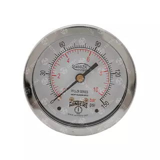 Manómetro Caja Acero Inoxidable 2.5", Conexión Trasera 1/4"