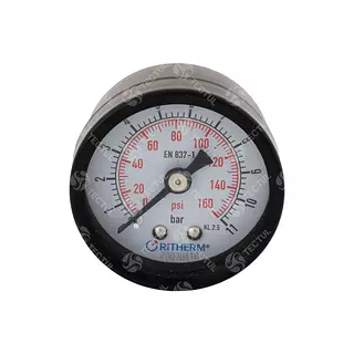 Manómetro Caja Negra 1.5", Conexión Trasera 1/8" Npt De Bron