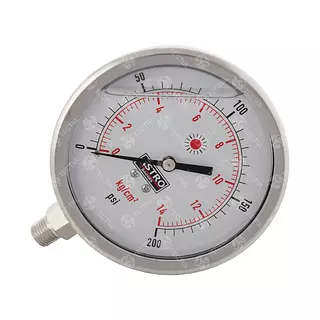 Manómetro Total Acero Inoxidable 4", Conexión Vertical 1/4"