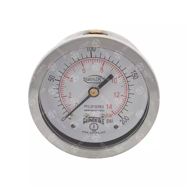 Manómetro Caja Acero Inoxidable 4", Conexión Trasera 1/2" Np