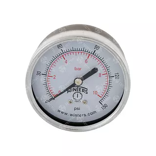 Manómetro Caja Negra 2", Conexión Trasera 1/8" Npt De Bronce