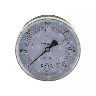Manómetro Caja Negra 4", Conexión Trasera 1/2" Npt De Bronce