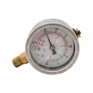 Manovacuómetro Caja Acero Inoxidable 2.5", Conexión Vertical